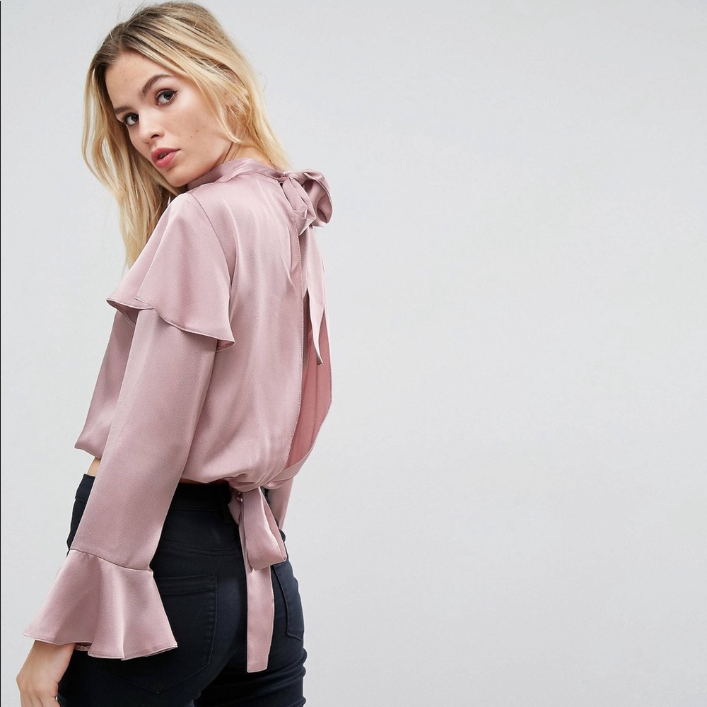 ASOS Satin Pink Top